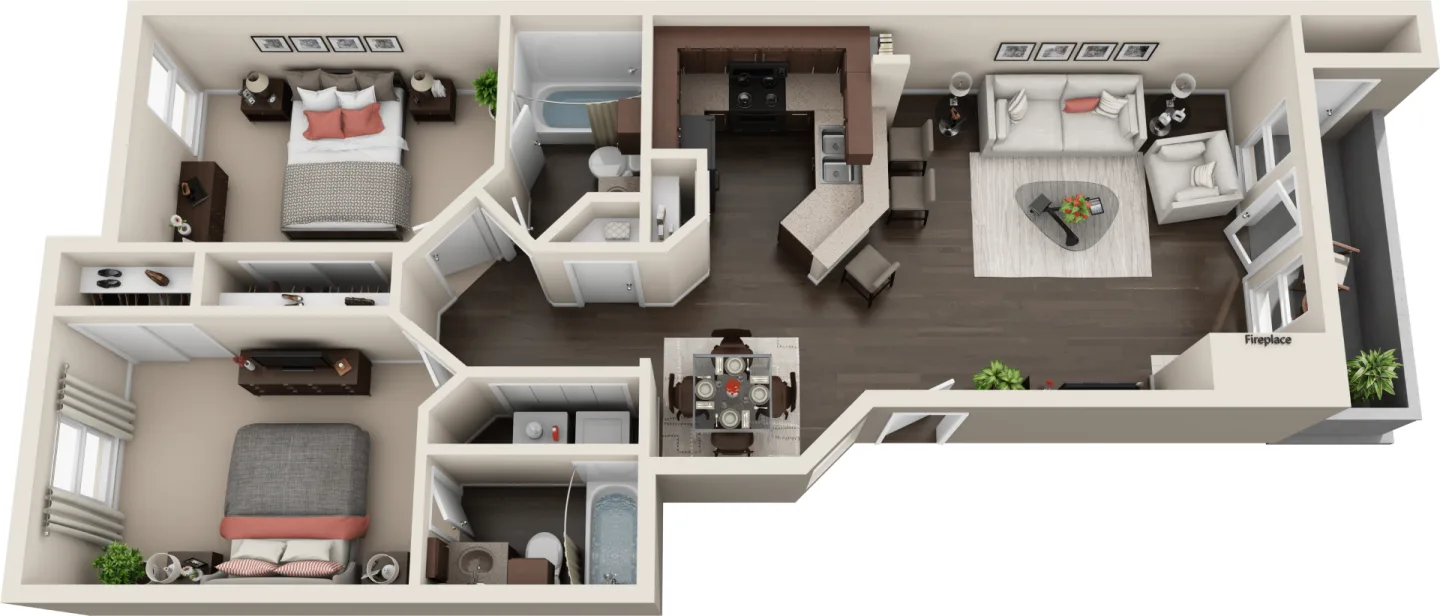 B2 3D Floor plan rendering