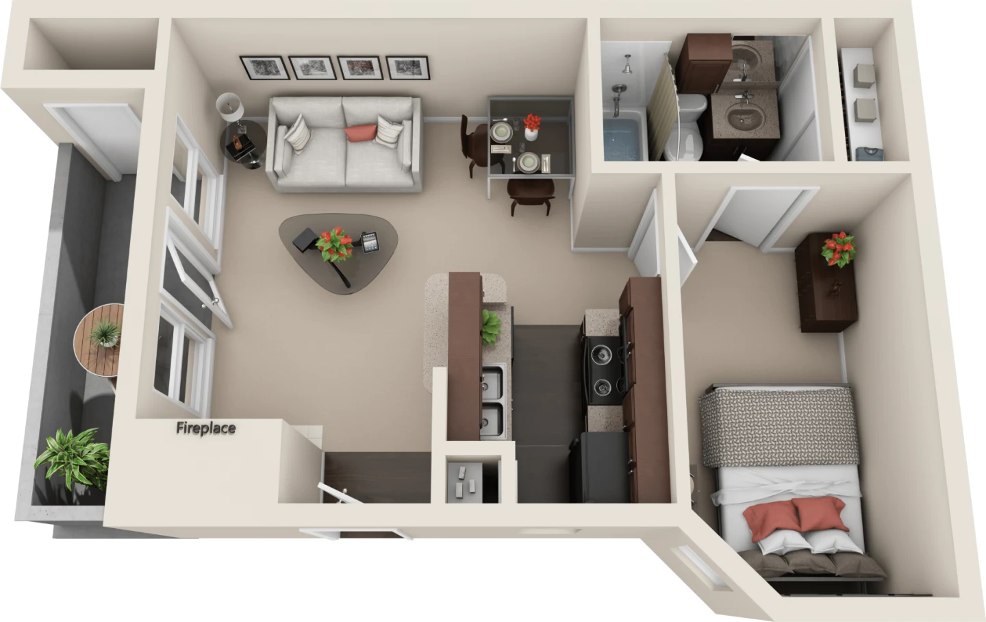 E 3D Floor plan rendering