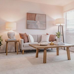 Living room at Henry Heights Apartments